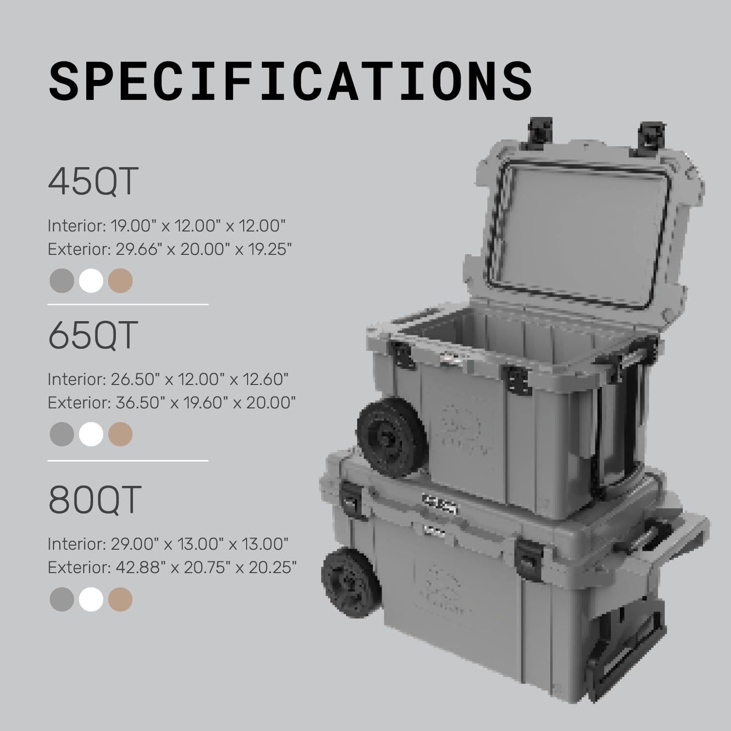 Enfriador con Ruedas Pelican 45QT Gris Oscuro Aislado