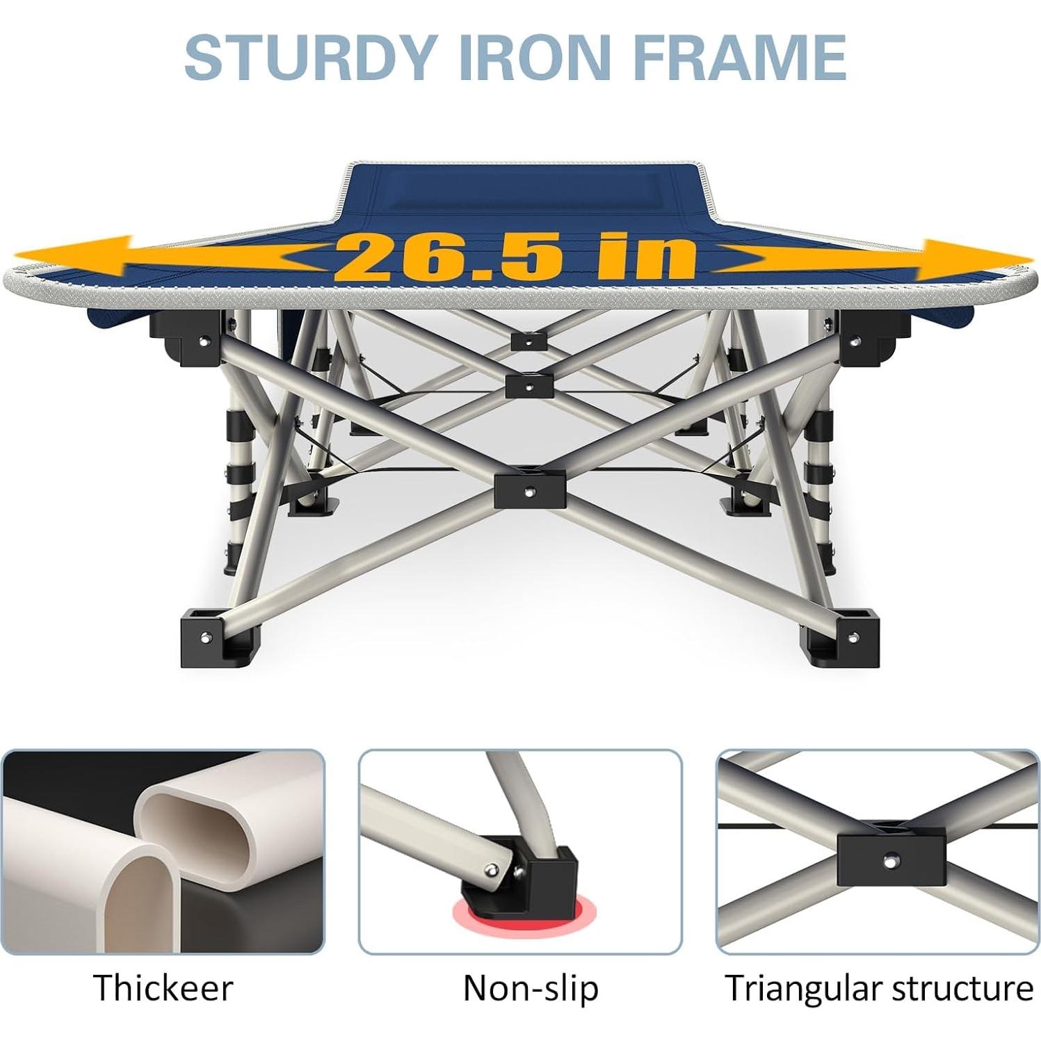 Cama de Camping Plegable GETOVIN 2 Paquete con Colchón