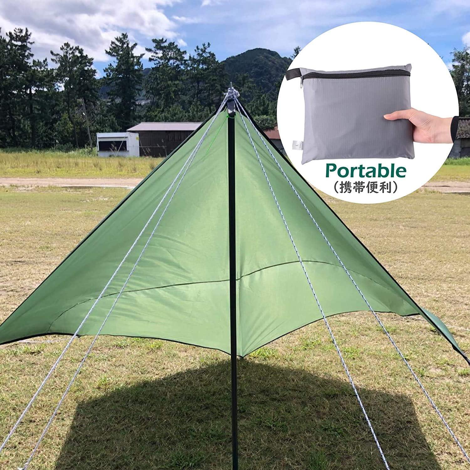 Lona de Camping Impermeable TRIWONDER 2.2x3.0m Verde Oscuro