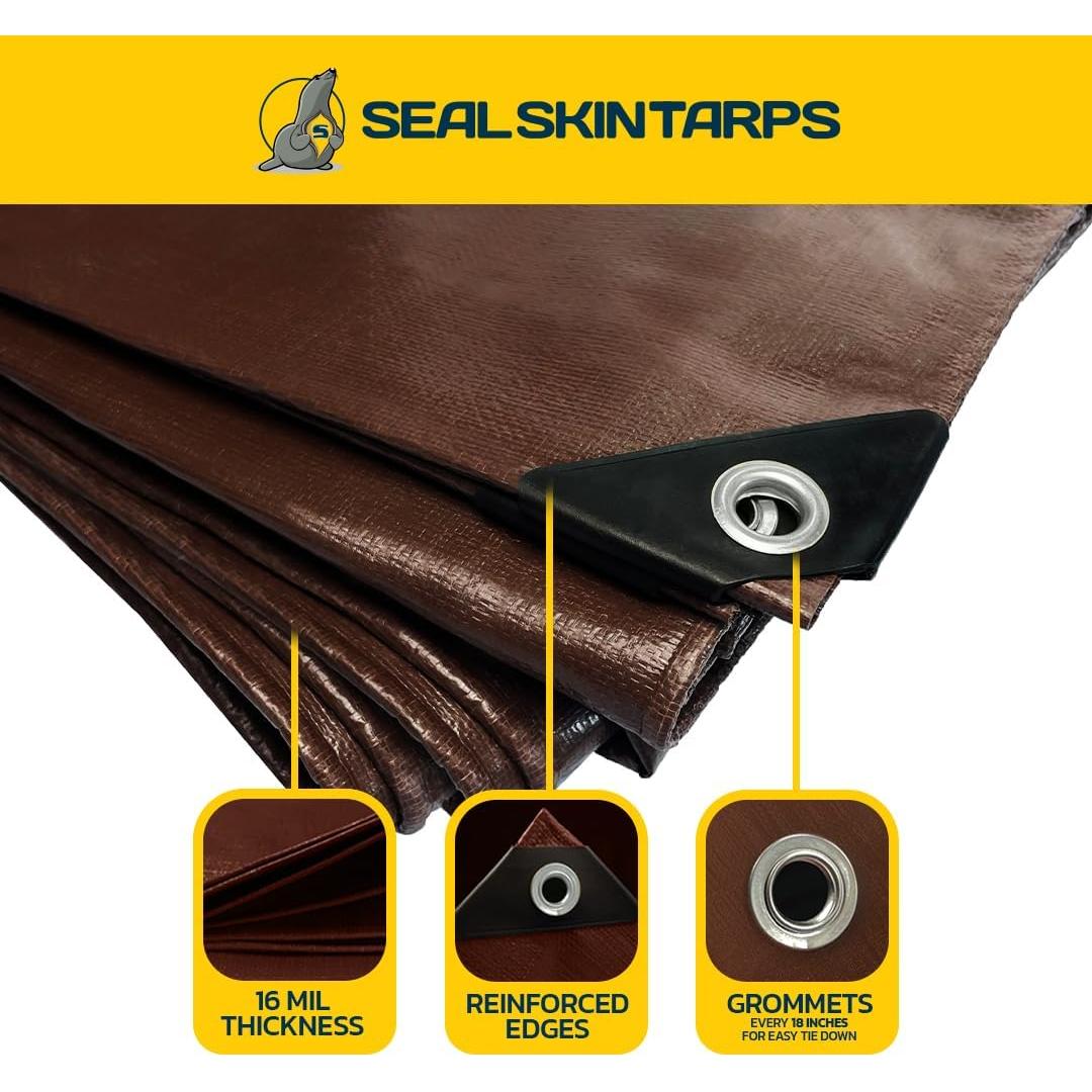 Lona Impermeable Seal Skin 1.52x2.13m 16 Mil Marrón