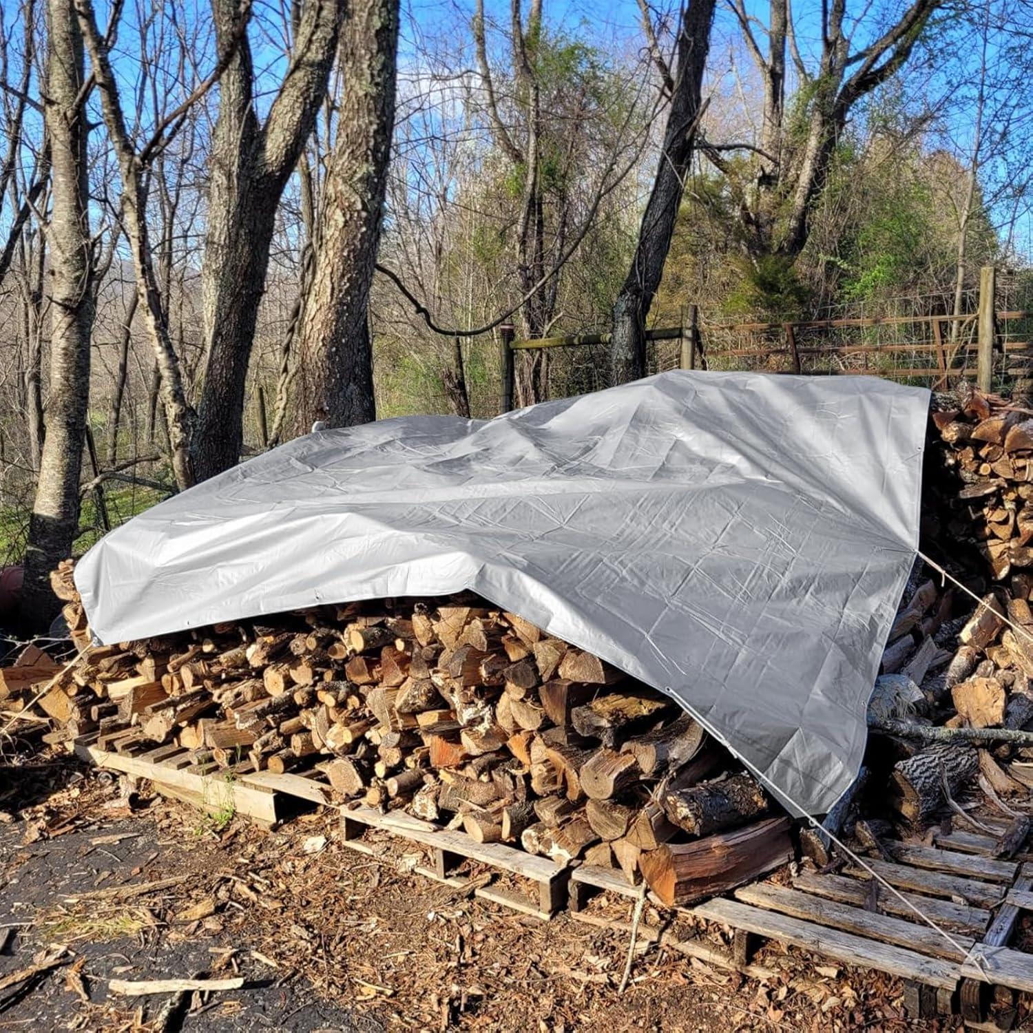 Lona Impermeable 6x8 FT EEATUZTL Negra 16 Mil Resistente UV