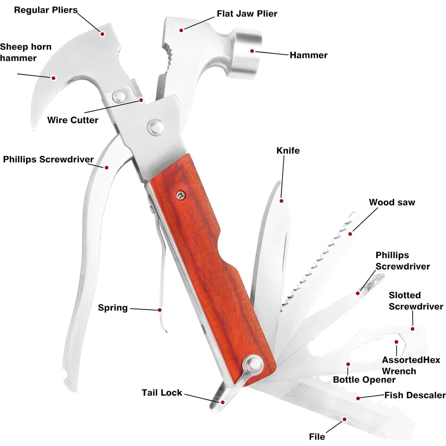 Herramienta Multifuncional MYWERO 16 en 1 para Camping