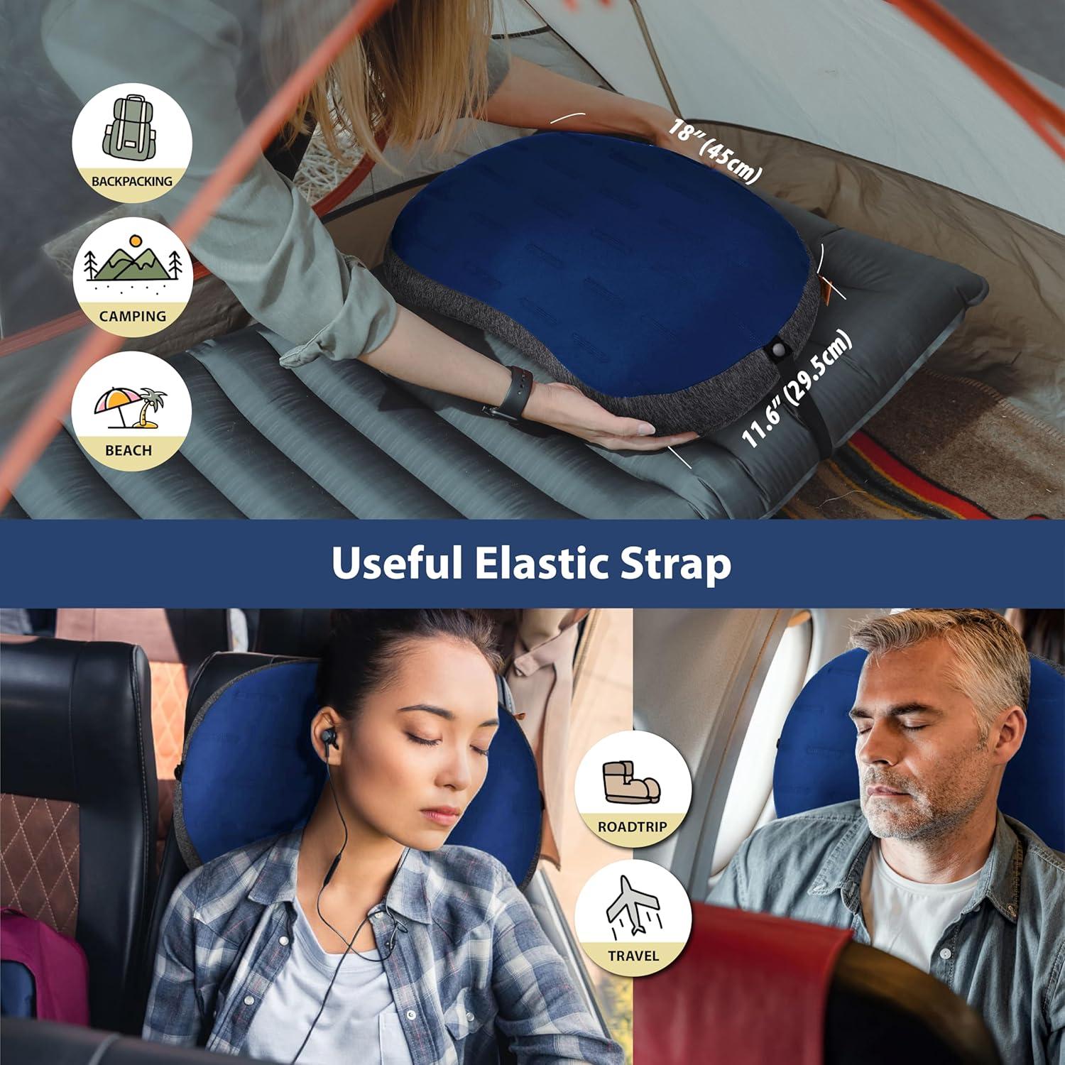 Almohada Inflable TREKOLOGY ALUFT Plus SE Azul - Ultraligera y Compacta