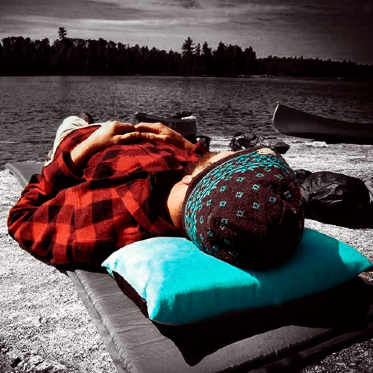 Almohada de Camping ZOOOBELIVES Plumas 42x30.5cm Azul