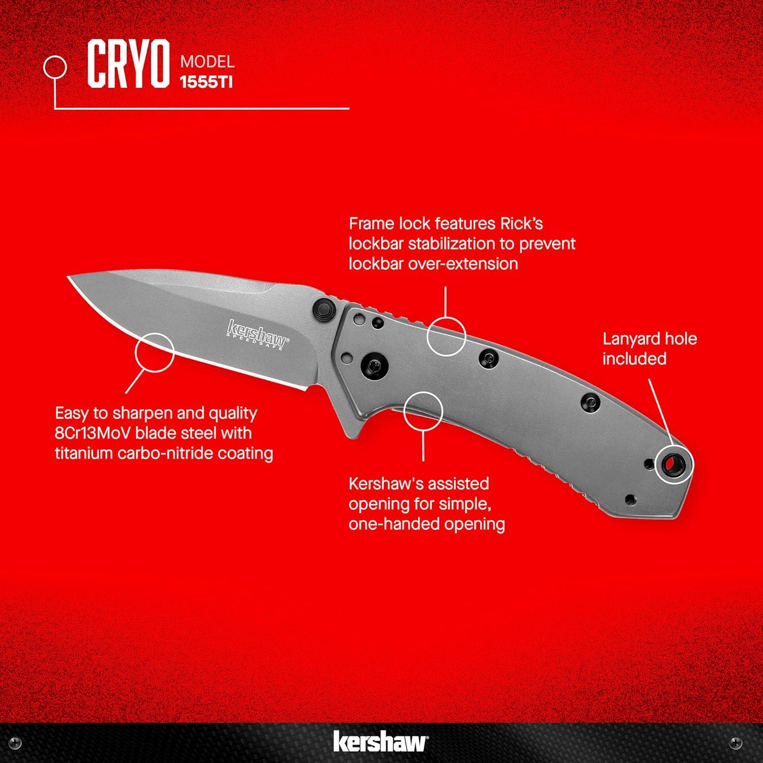 Cuchillo de bolsillo Kershaw Cryo 6.99 cm EDC con apertura SpeedSafe