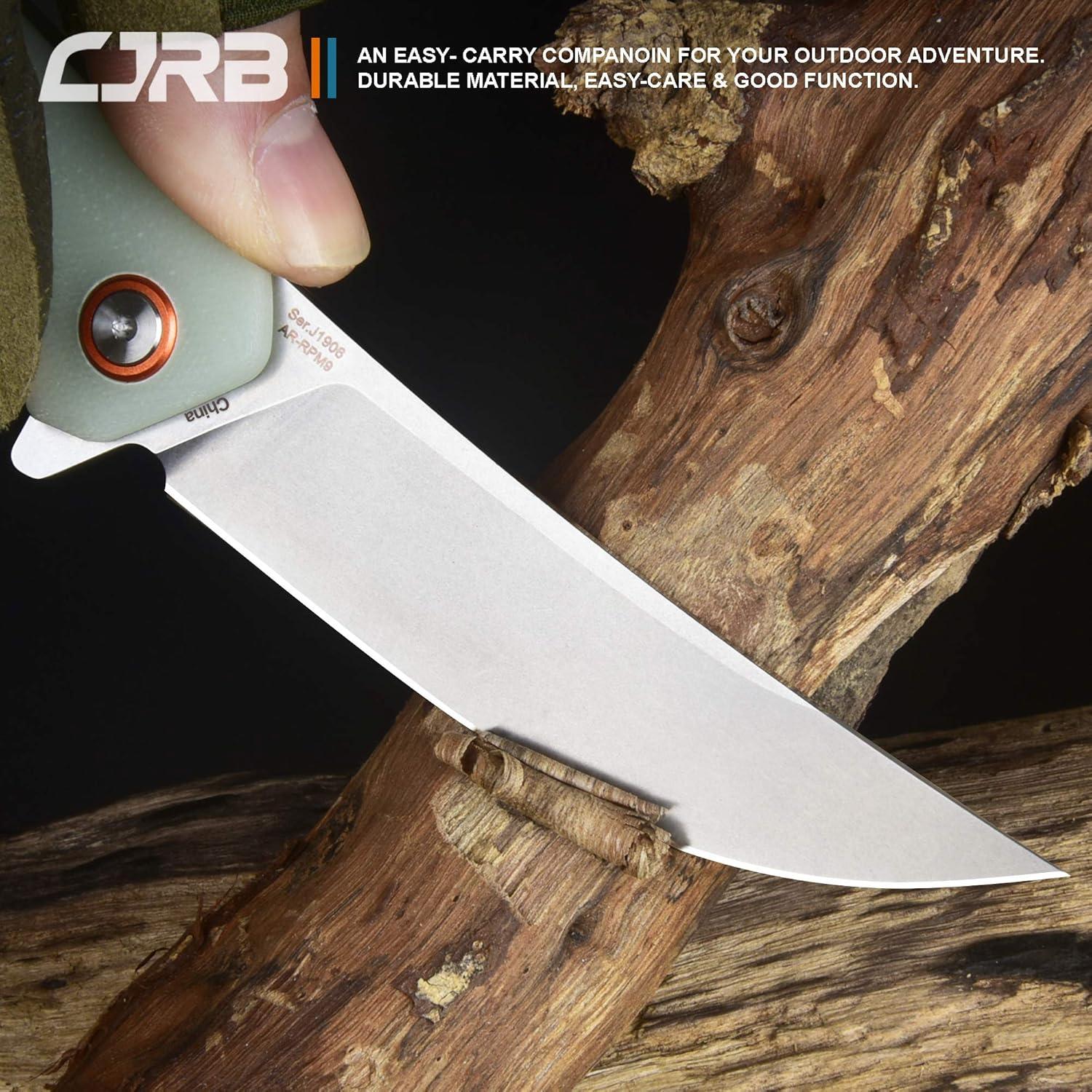 Cuchillo Plegable CJRB Gobi J1906 Verde Natural EDC 22.86cm