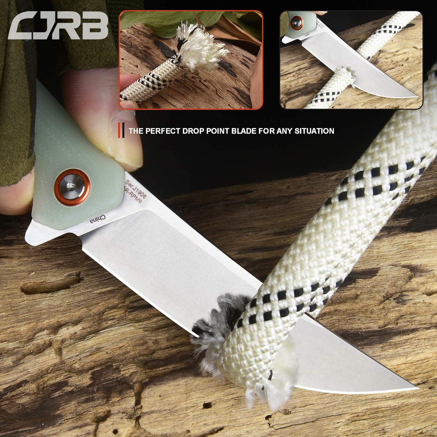 Cuchillo Plegable CJRB Gobi J1906 Verde Natural EDC 22.86cm