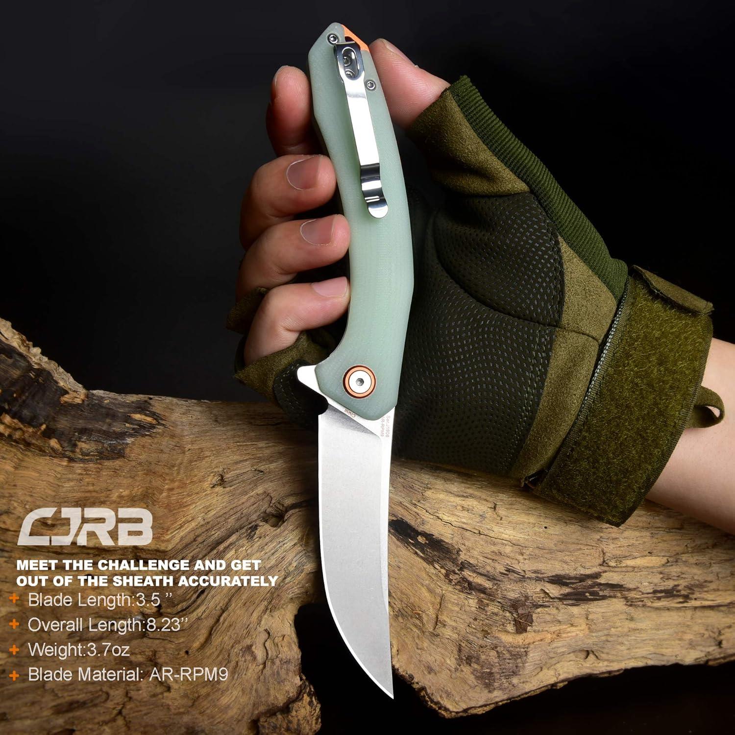 Cuchillo Plegable CJRB Gobi J1906 Verde Natural EDC 22.86cm