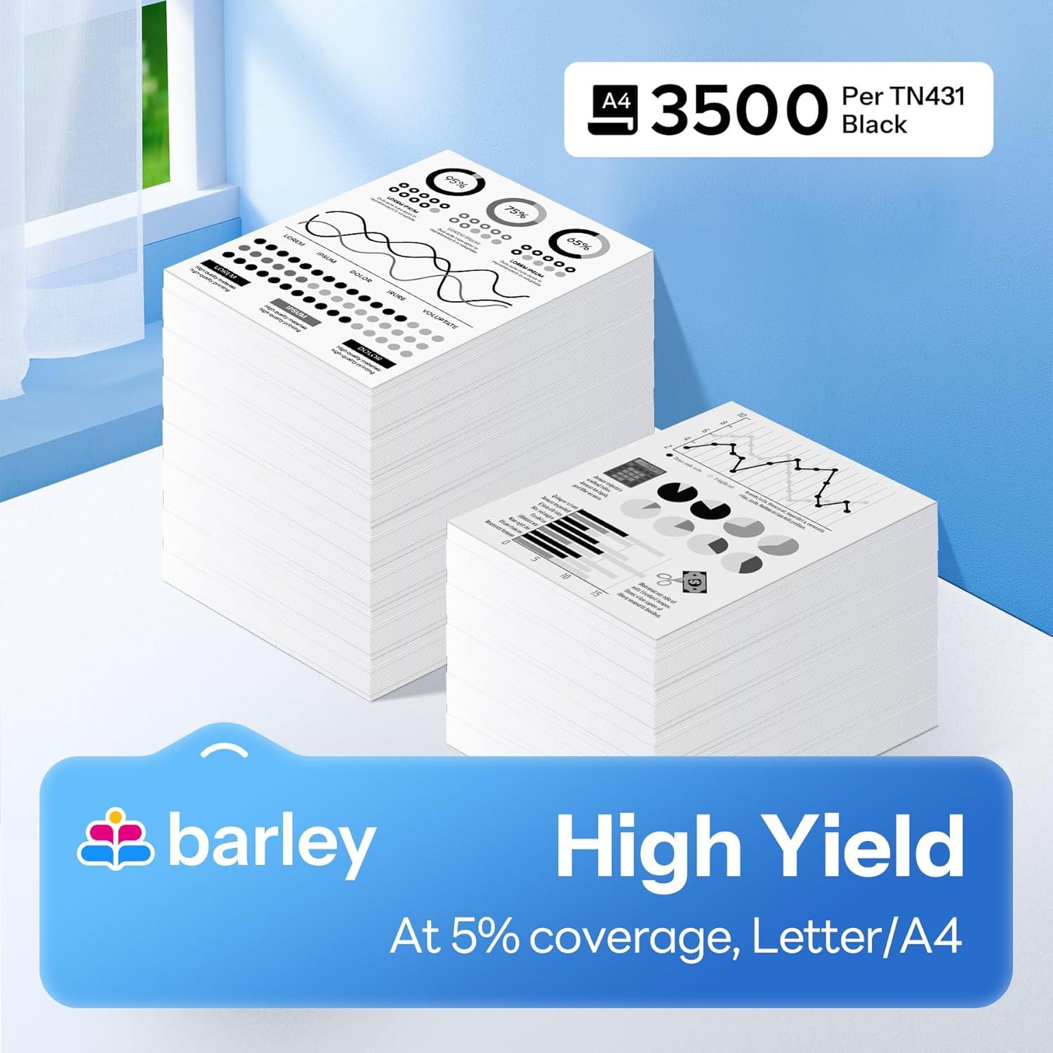 Cartucho de Tóner Negro Compatible Barley TN-431 (2 Unidades)