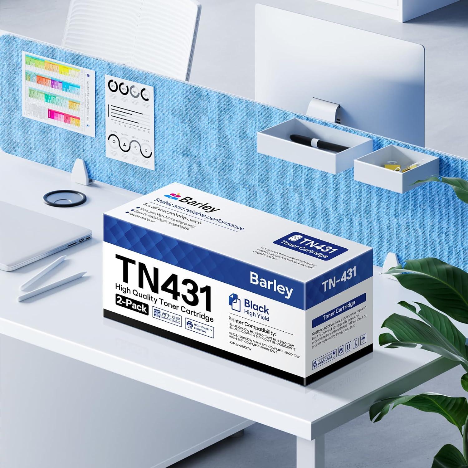 Cartucho de Tóner Negro Compatible Barley TN-431 (2 Unidades)