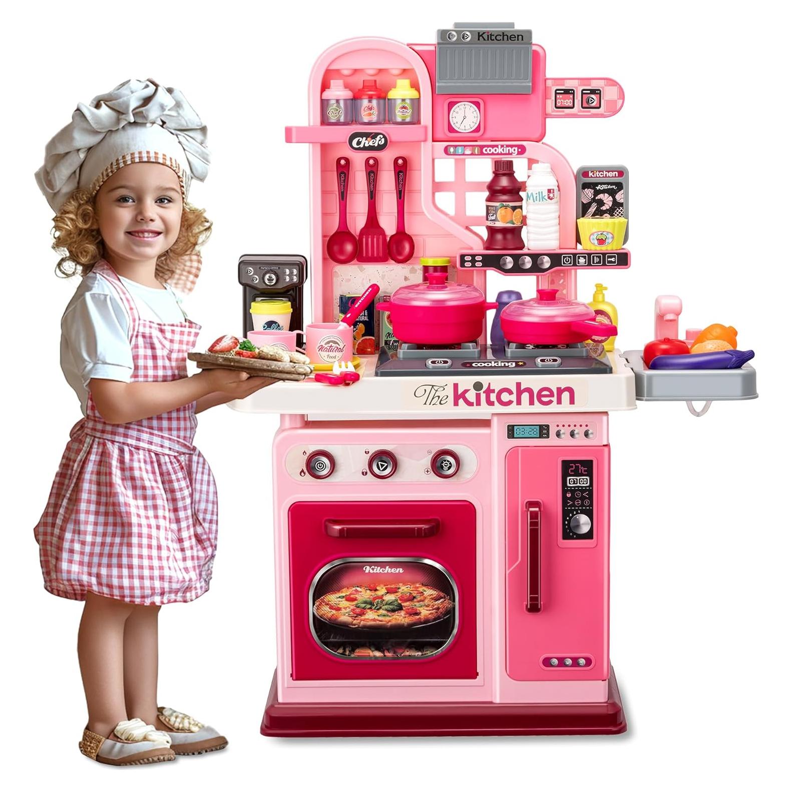 Juego de Cocina para Niños Zaddgiuuy 53 Piezas Rosa