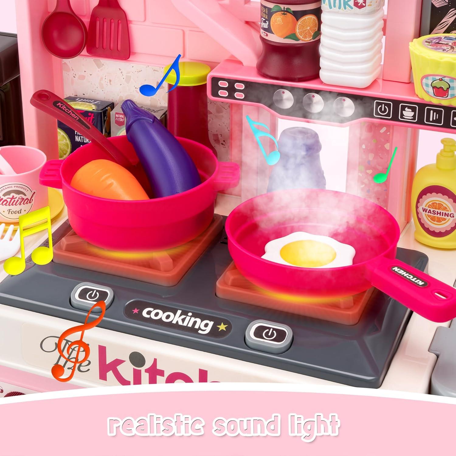 Juego de Cocina para Niños Zaddgiuuy 53 Piezas Rosa