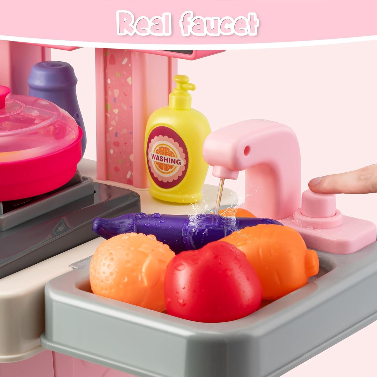 Juego de Cocina para Niños Zaddgiuuy 53 Piezas Rosa