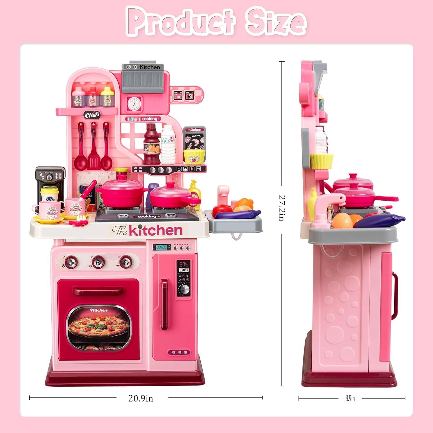 Juego de Cocina para Niños Zaddgiuuy 53 Piezas Rosa