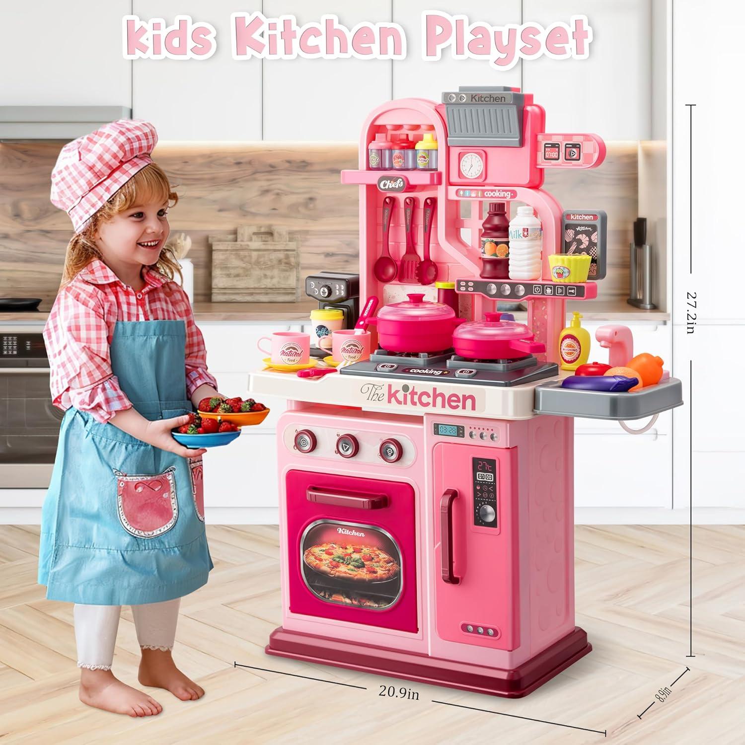 Juego de Cocina para Niños Zaddgiuuy 53 Piezas Rosa