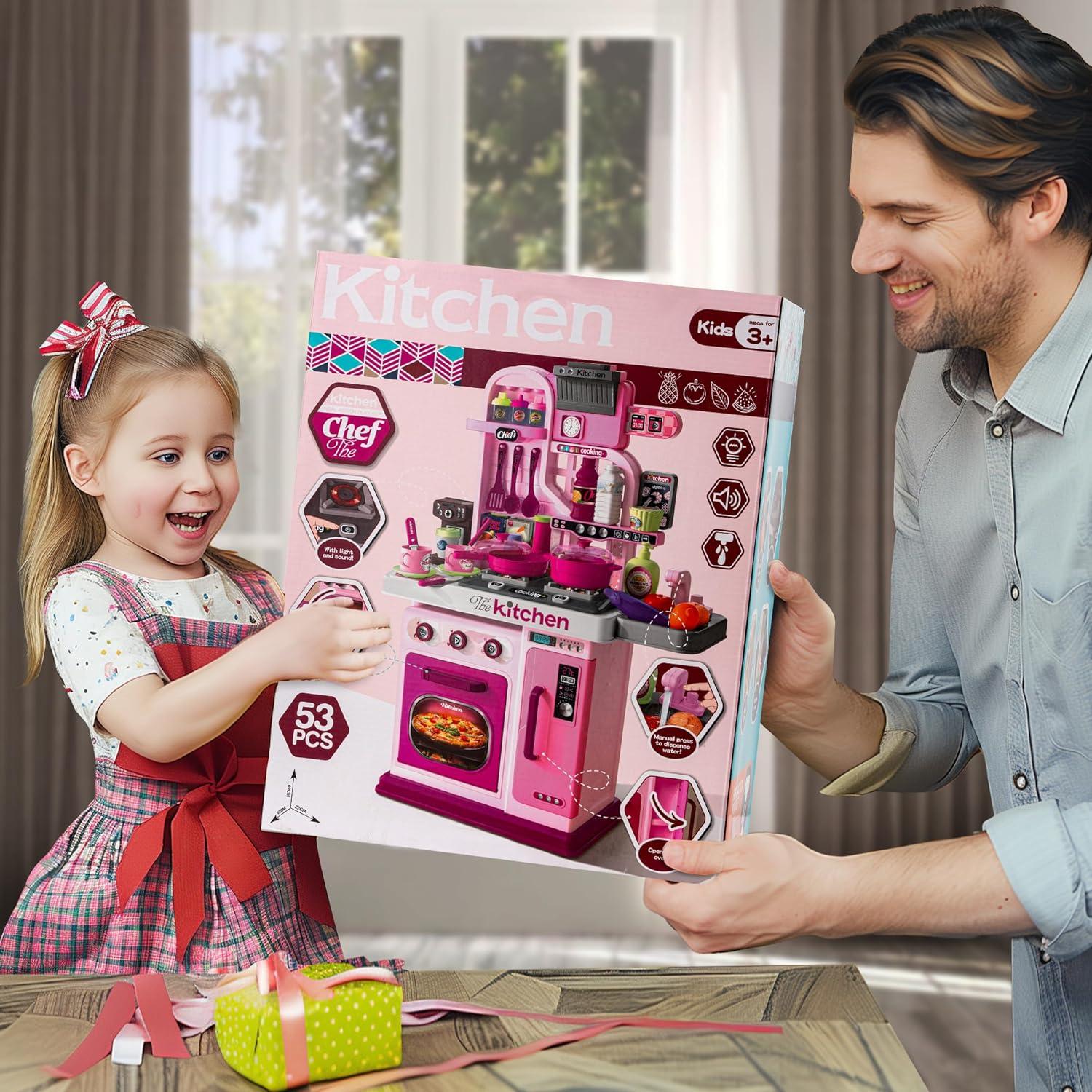 Juego de Cocina para Niños Zaddgiuuy 53 Piezas Rosa