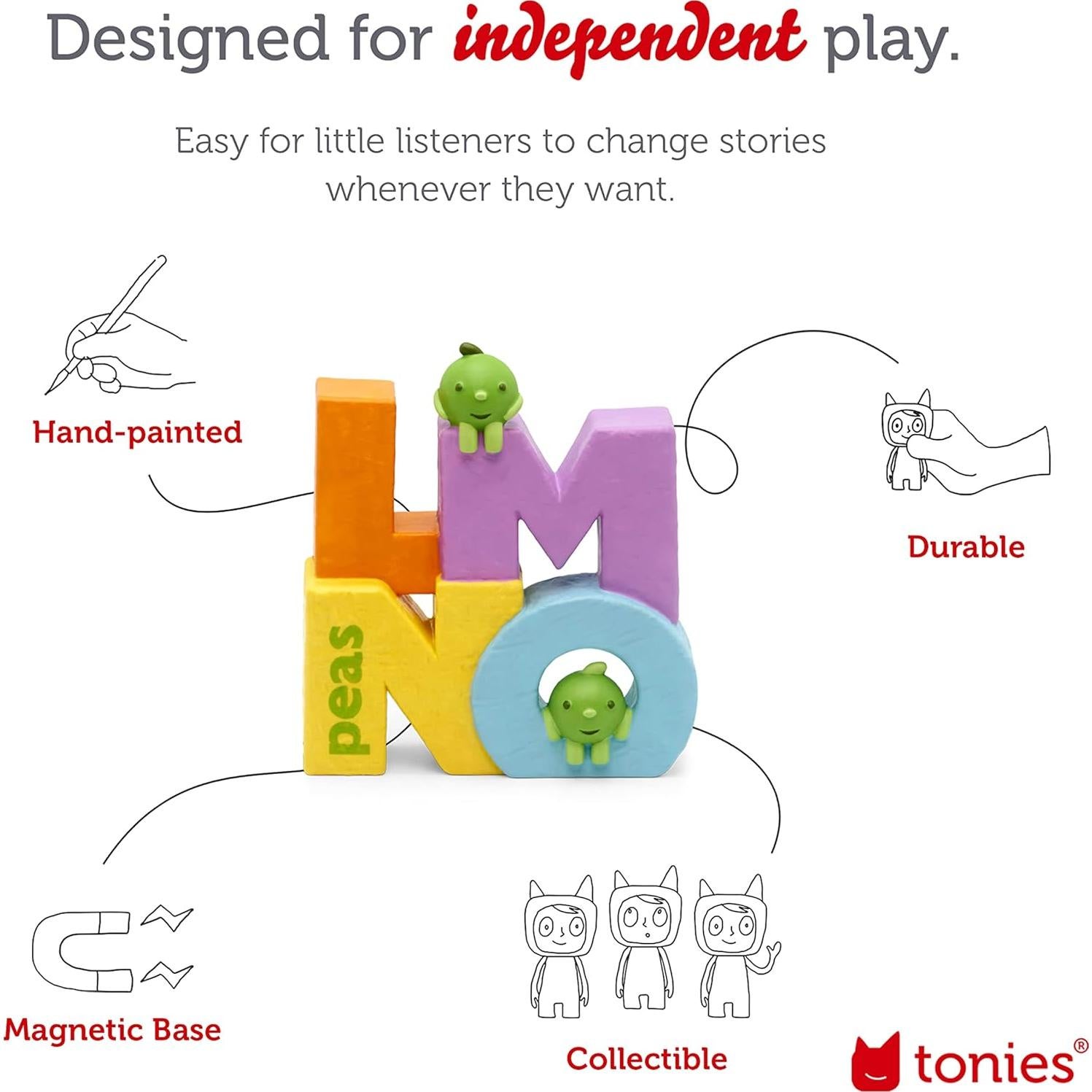 Tonies Guisantes Juguete de Audio con 6 Canciones y 6 Historias