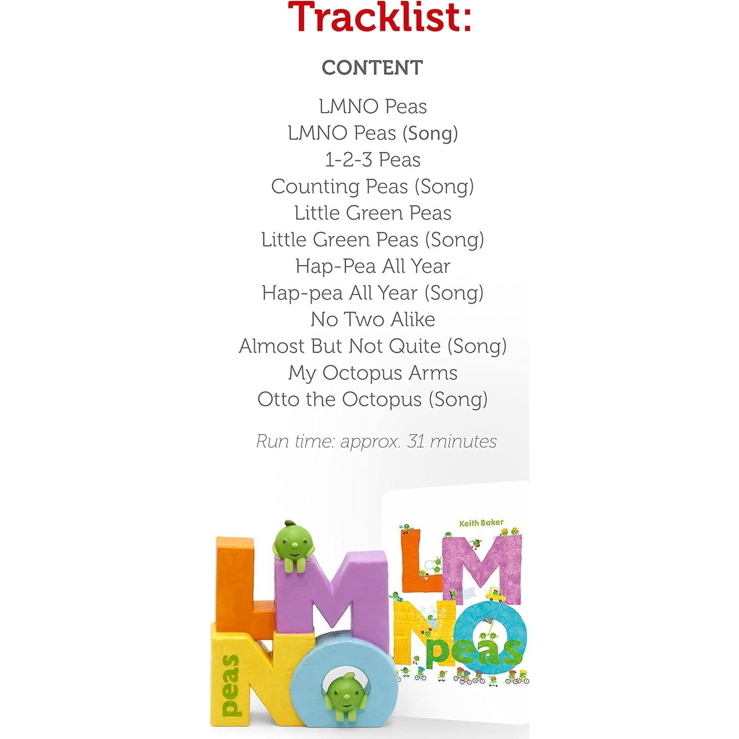 Tonies Guisantes Juguete de Audio con 6 Canciones y 6 Historias