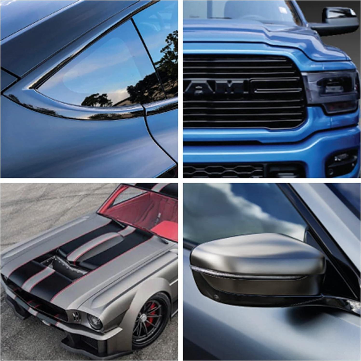 Cinta de Vinilo Negro Brillante Spurtar 5 cm x 6 m para Autos