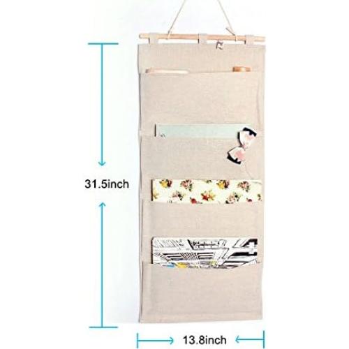 Organizador de Pared Co-link de Algodón y Lino con 4 Bolsillos