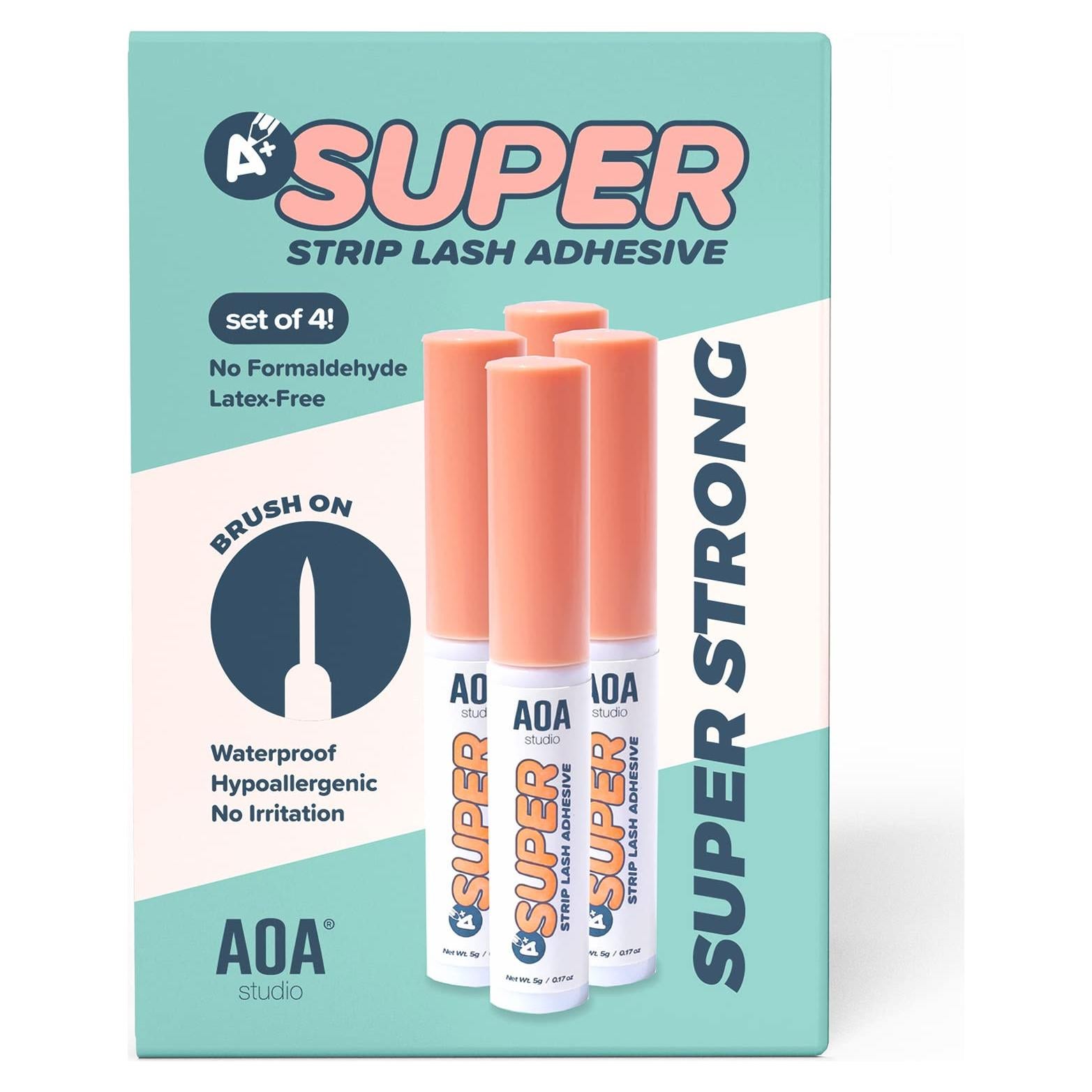 Adhesivo para Pestañas AOA Studio 4pcs Resistente al Agua