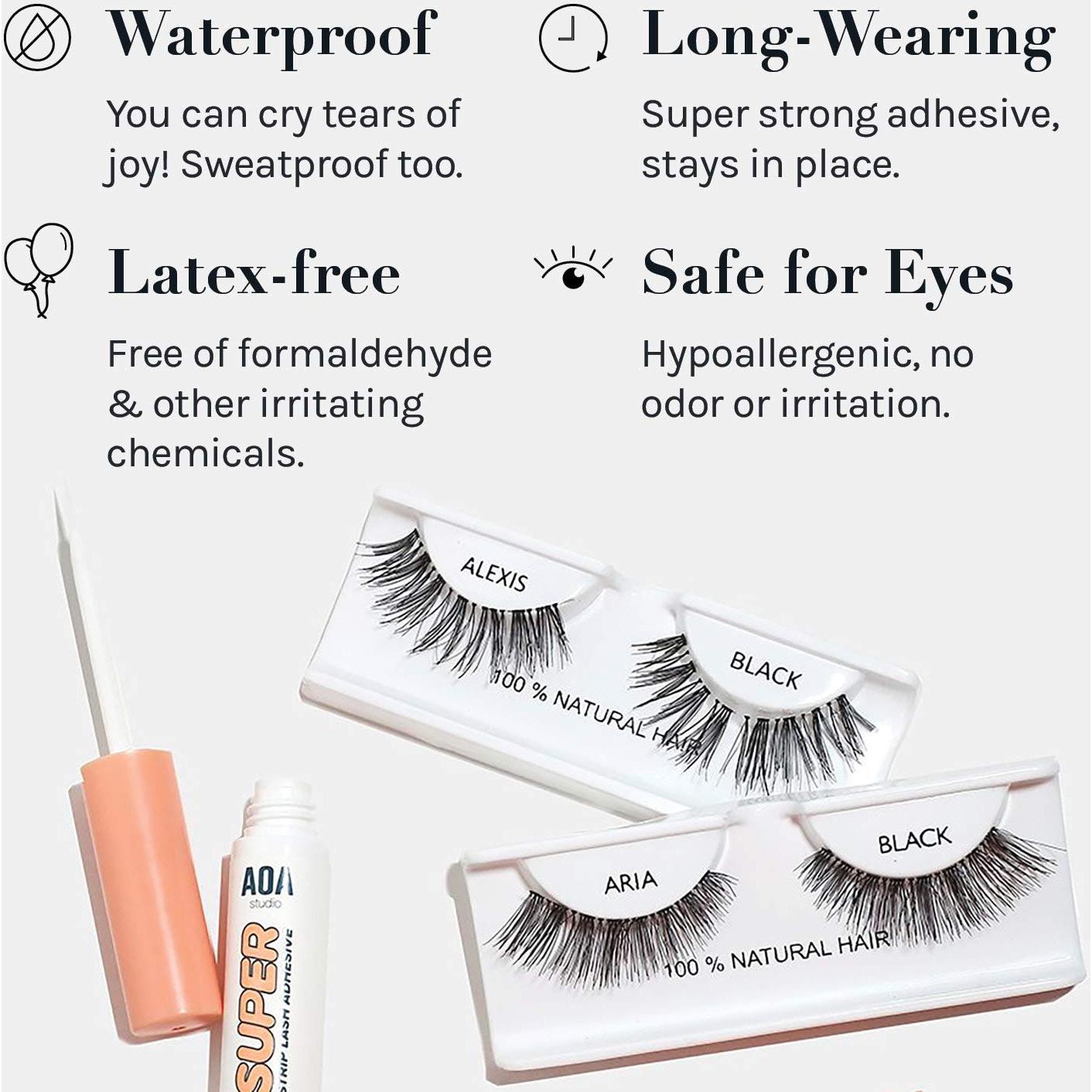 Adhesivo para Pestañas AOA Studio 4pcs Resistente al Agua