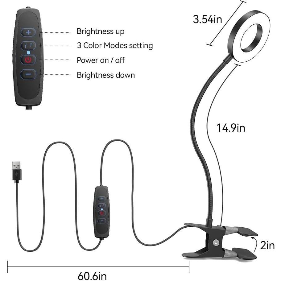 Lámpara de Escritorio LED Clip Shenzhen LAM30B 3 Modos 10 Niveles