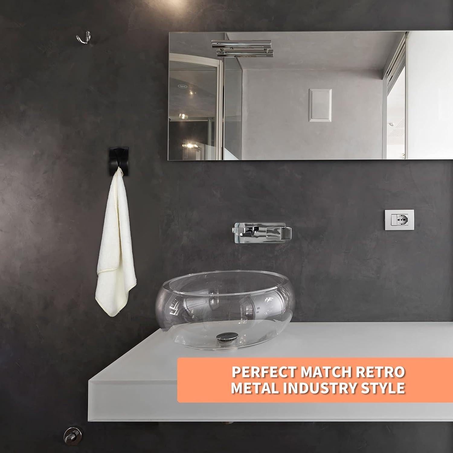 Soporte de Toallas Autoadhesivo Boao de Acero Inoxidable Negro