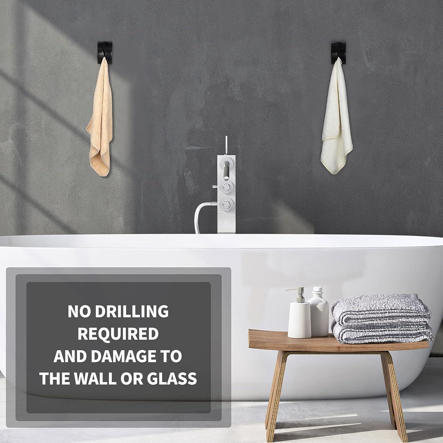 Soporte de Toallas Autoadhesivo Boao de Acero Inoxidable Negro