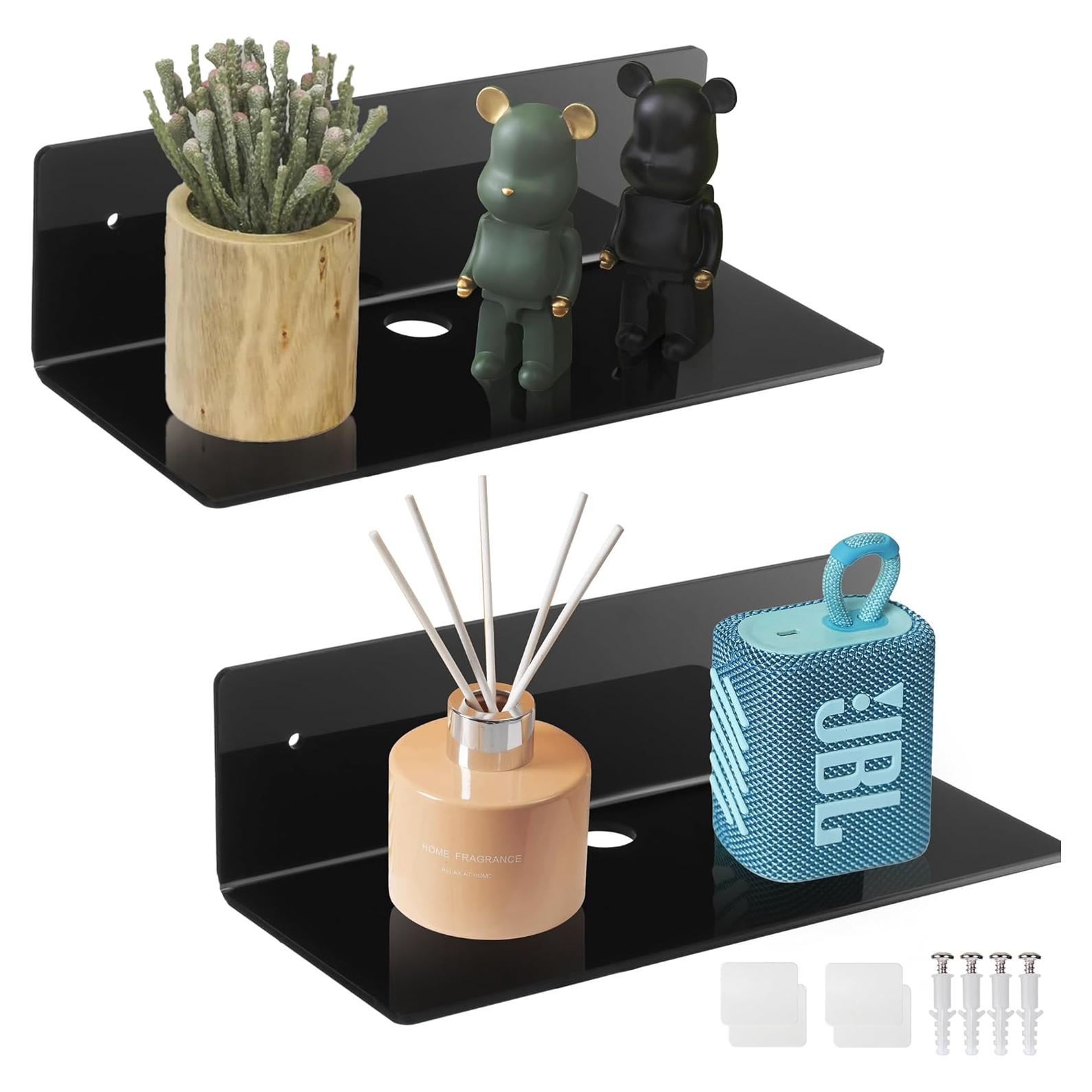 Estantes Flotantes de Acrílico LUOBAO 2 Pack 22.86 cm Negro