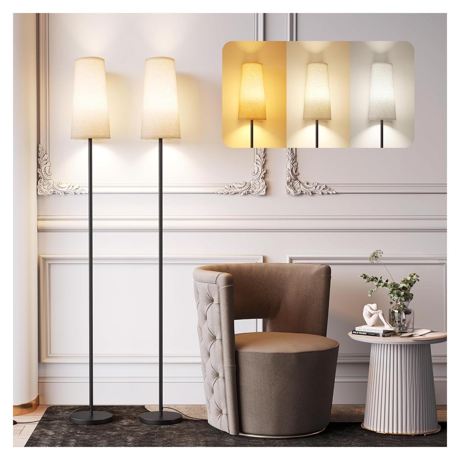 Lámpara de Pie SUNMORY LED 3 Temperaturas Color Beige - 2 Pzs