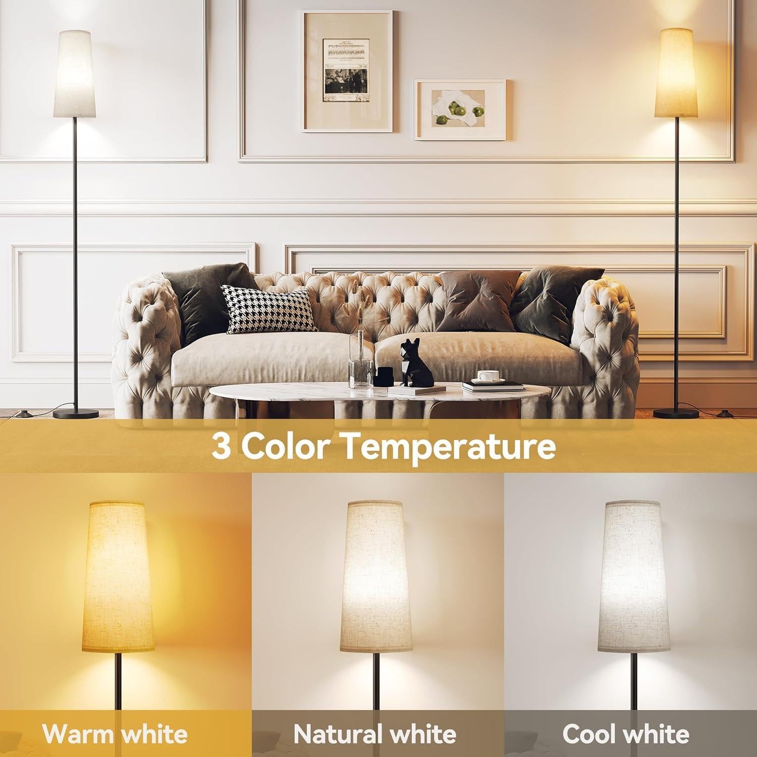 Lámpara de Pie SUNMORY LED 3 Temperaturas Color Beige - 2 Pzs