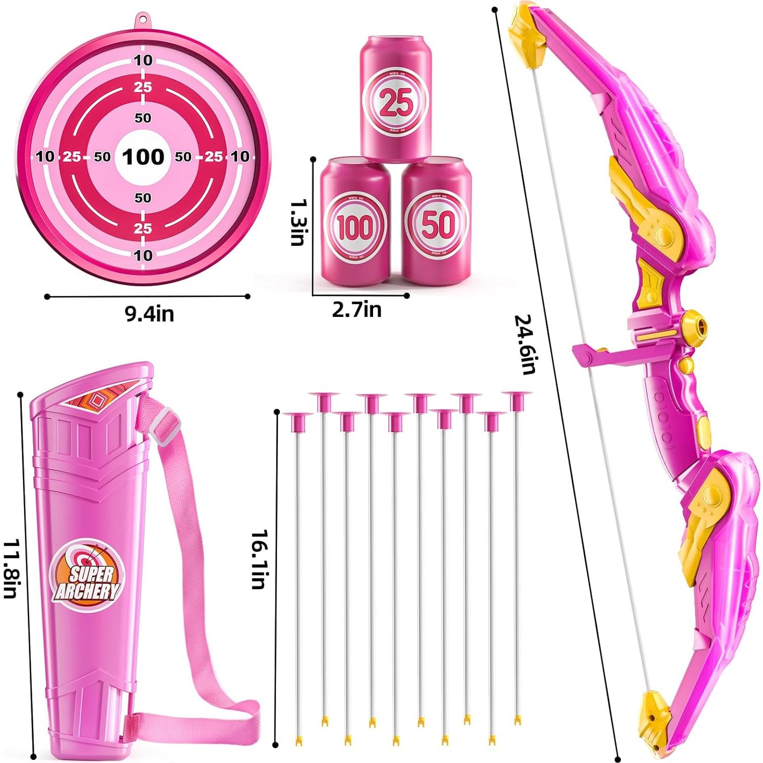 Juego de Arco y Flecha NIPLOOOW con Luces LED y 10 Flechas