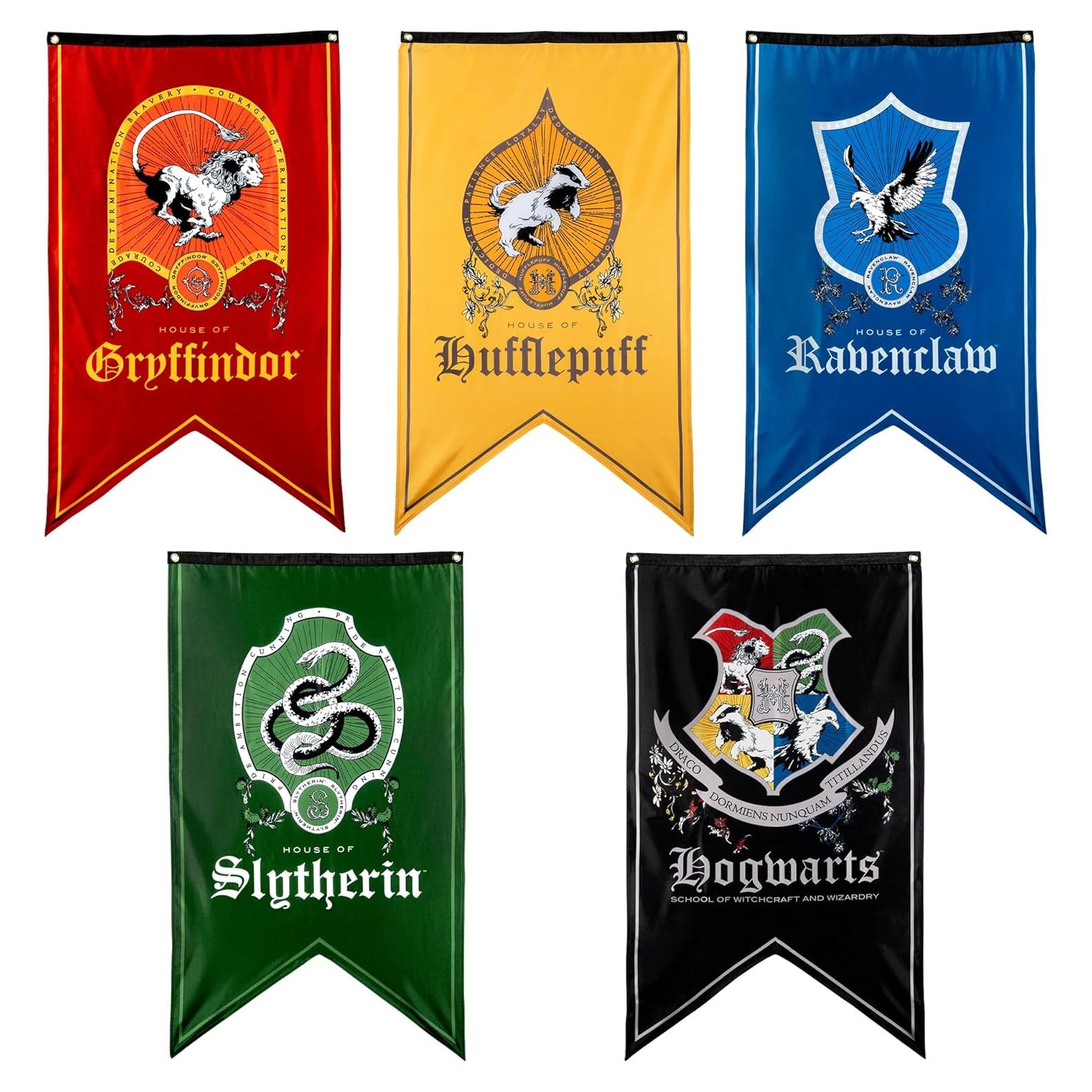 Set de 5 Banderas Harry Potter 76x127 cm Tela Oxford