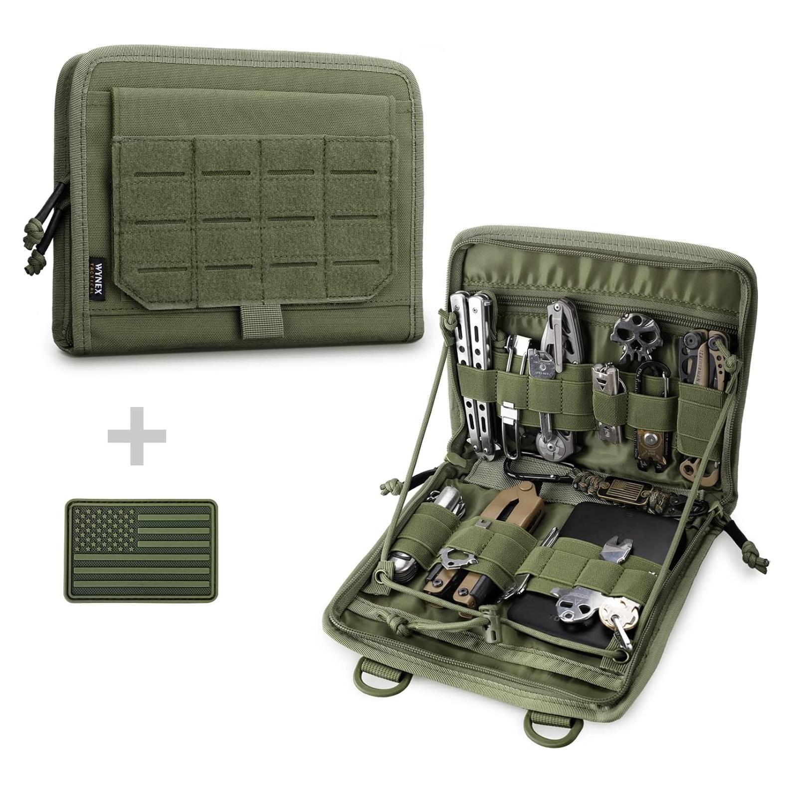 Bolsa Táctica Administrativa WYNEX Molle Verde Militar 22cm