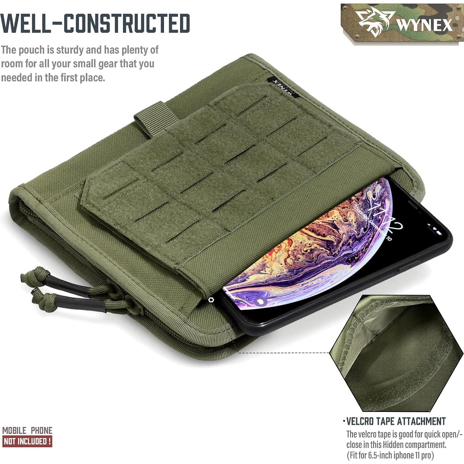 Bolsa Táctica Administrativa WYNEX Molle Verde Militar 22cm