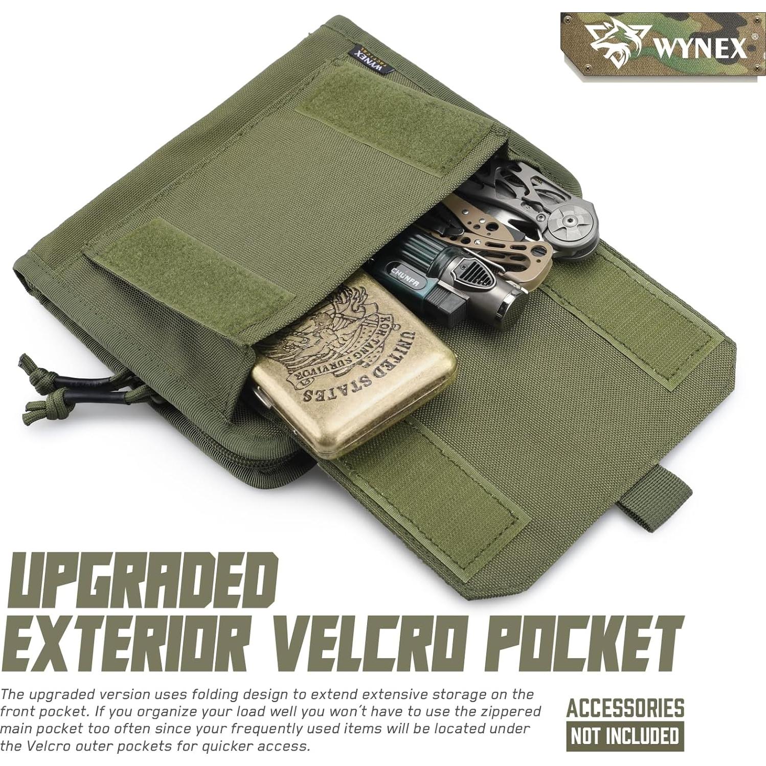 Bolsa Táctica Administrativa WYNEX Molle Verde Militar 22cm