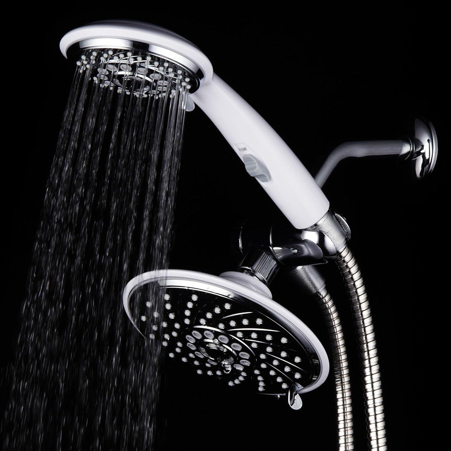 Ducha de Lluvia y Mano Hotel Spa 3 Vías 30 Ajustes Cromo/Blanco