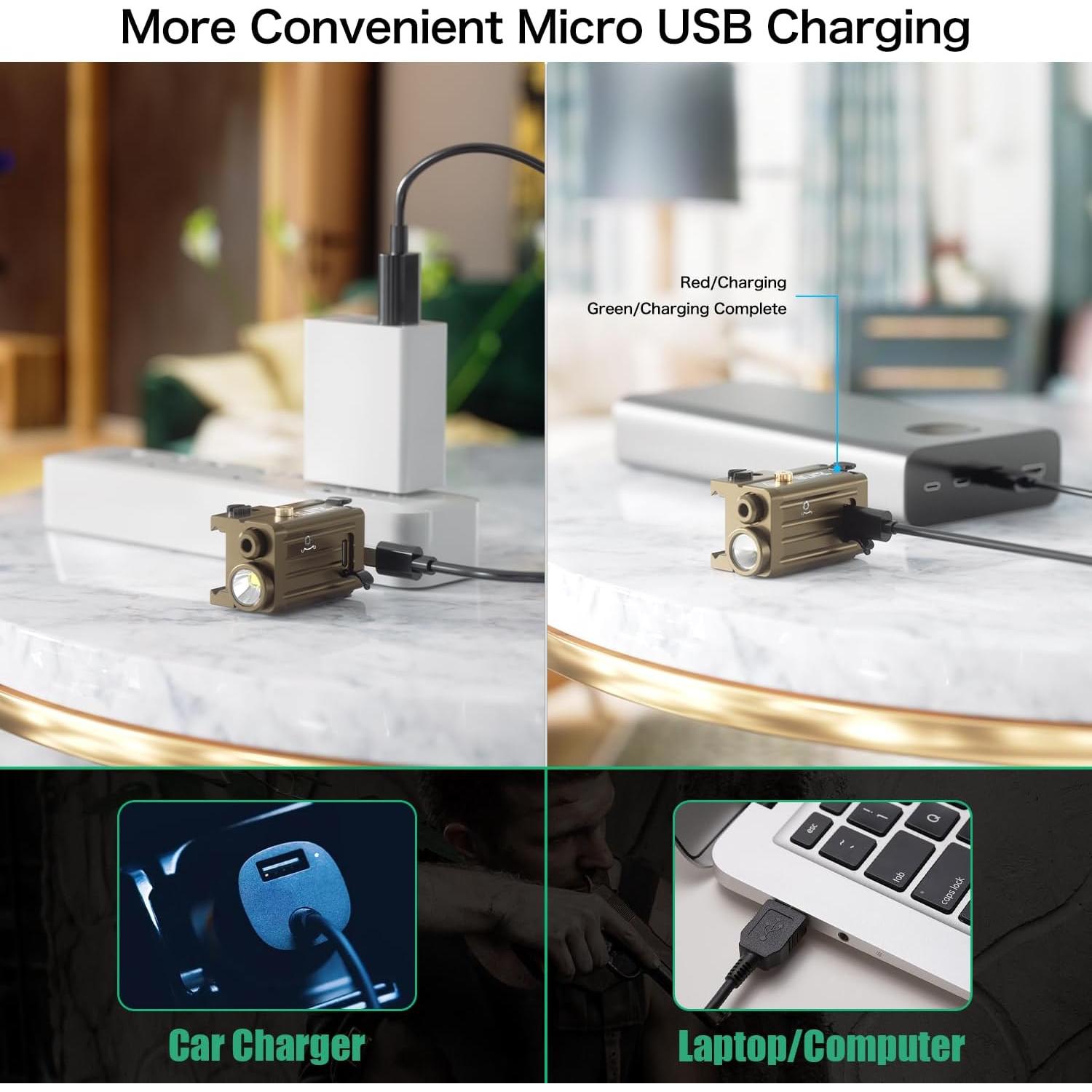 Linterna Táctica AUCLAYTEC con Láser Rojo 420 Lúmenes