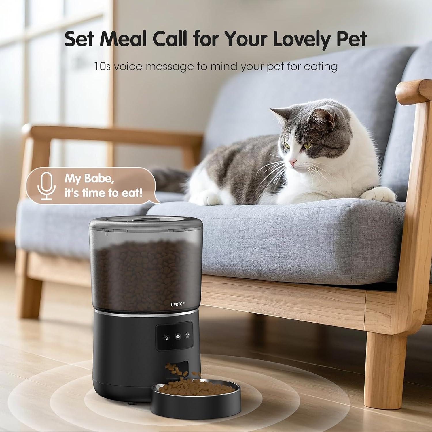 Dispensador Automático de Comida para Gatos UPOTGP 4L WiFi