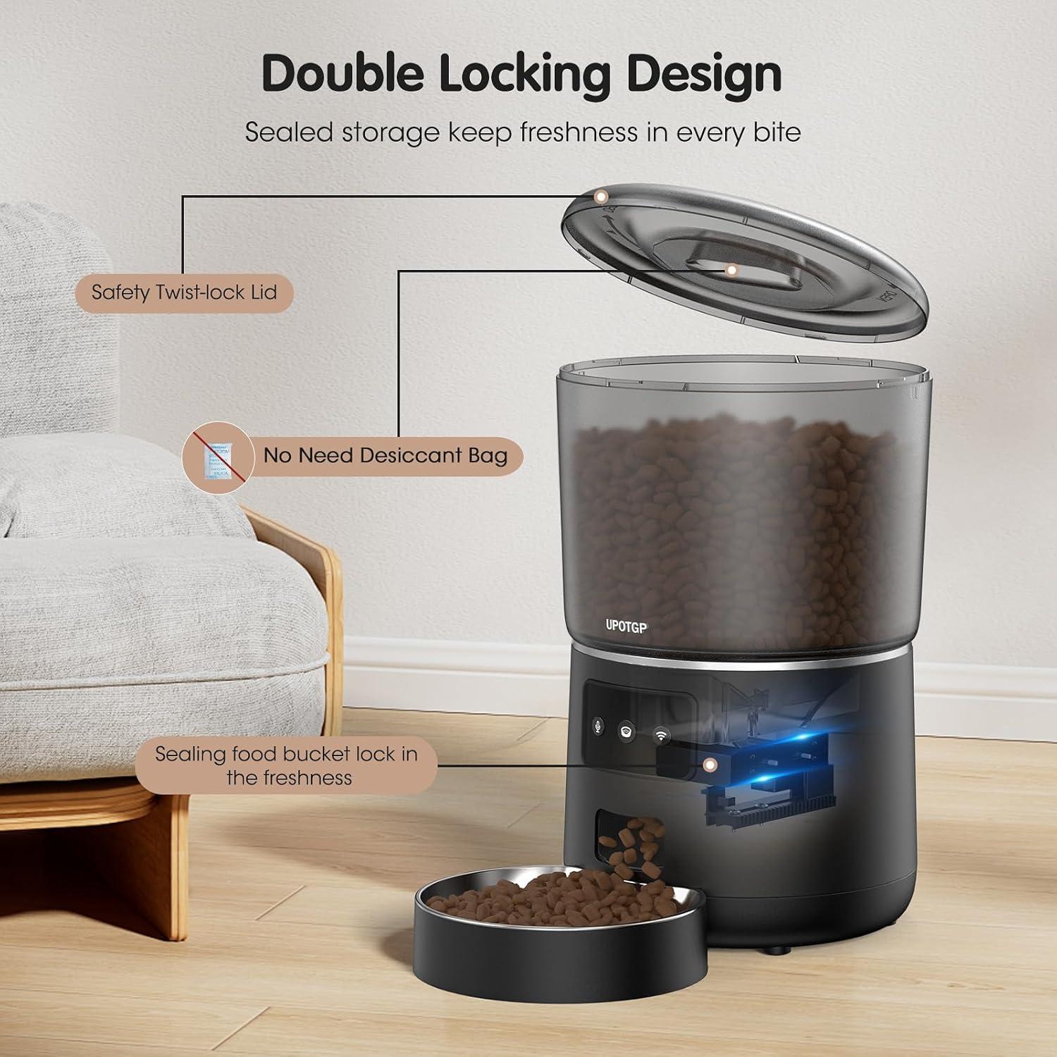 Dispensador Automático de Comida para Gatos UPOTGP 4L WiFi