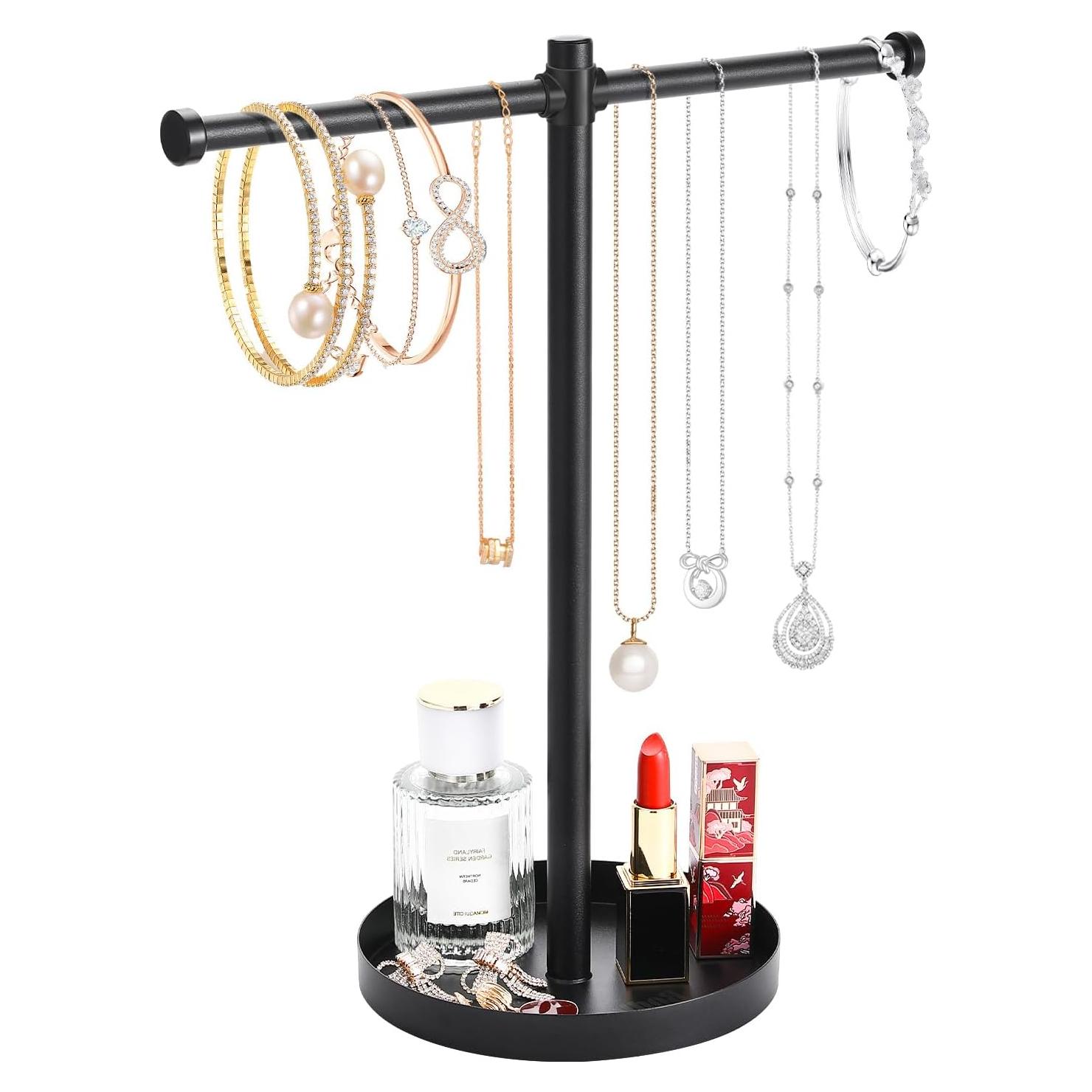 Organizador de Joyería Bodkar Negro, Soporte de Metal 33 cm