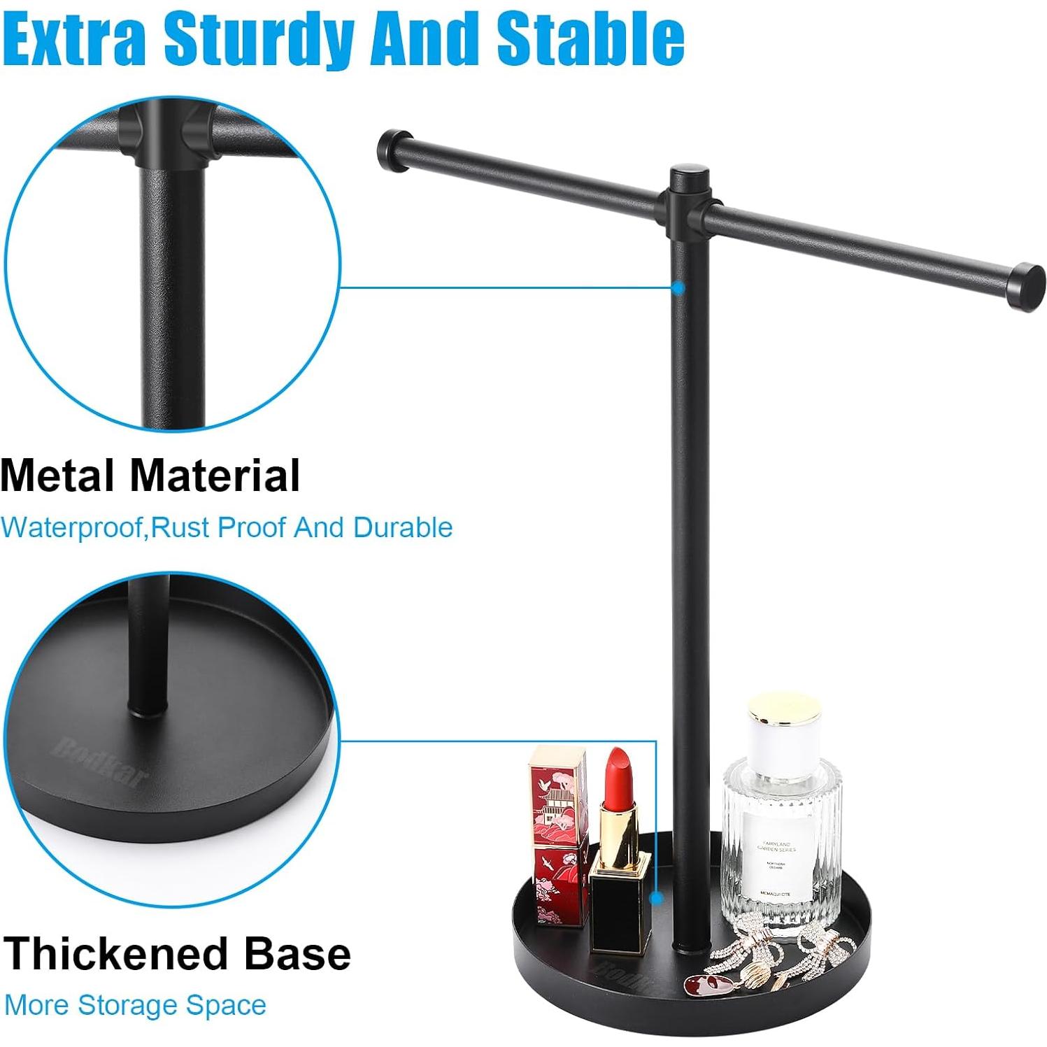 Organizador de Joyería Bodkar Negro, Soporte de Metal 33 cm