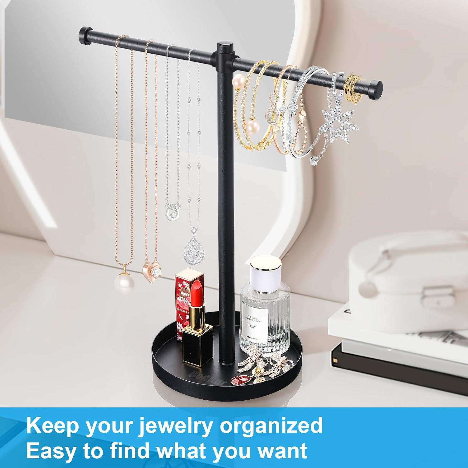 Organizador de Joyería Bodkar Negro, Soporte de Metal 33 cm