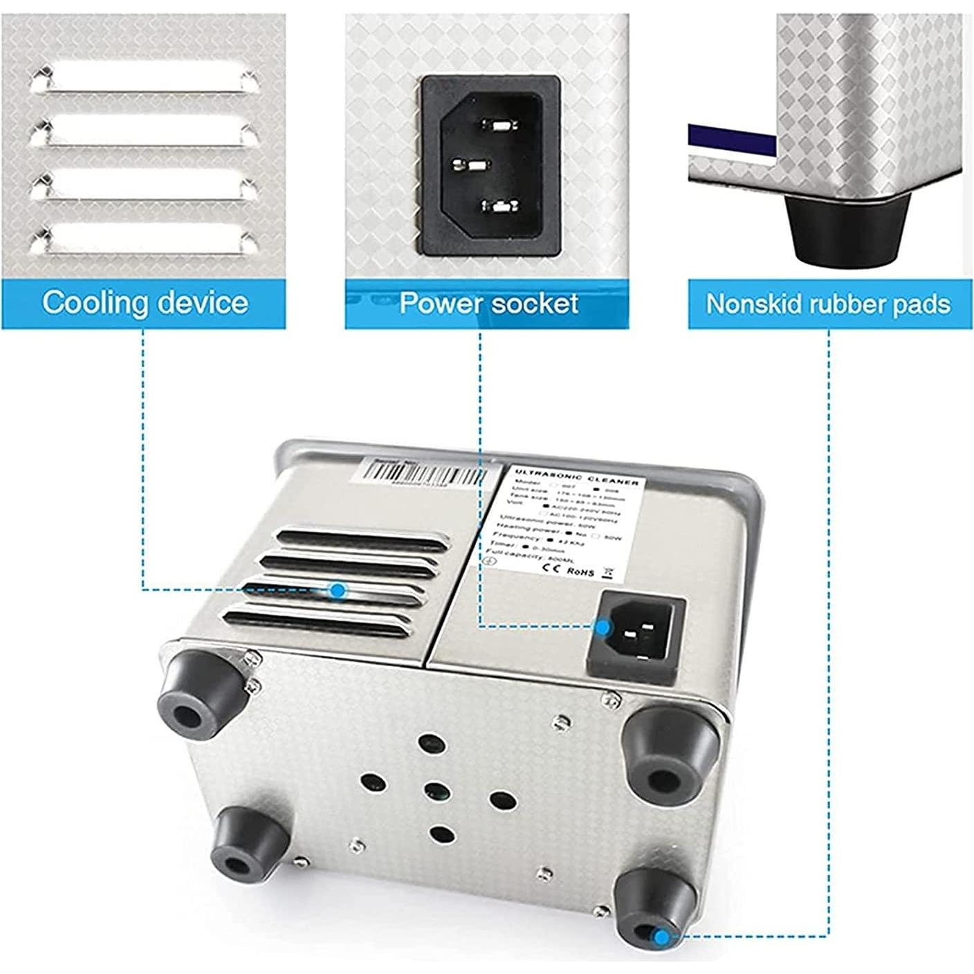 Limpiador Ultrasónico CXRCY 0.8L para Joyería y Gafas