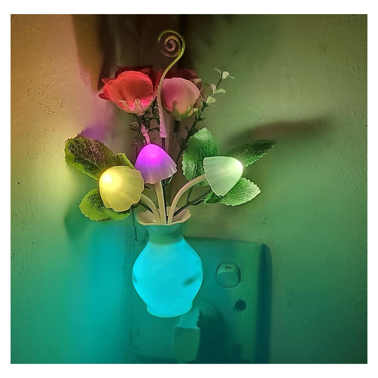 Luz Nocturna LED AUSAYE Rosa 0.5W con Sensor Automático