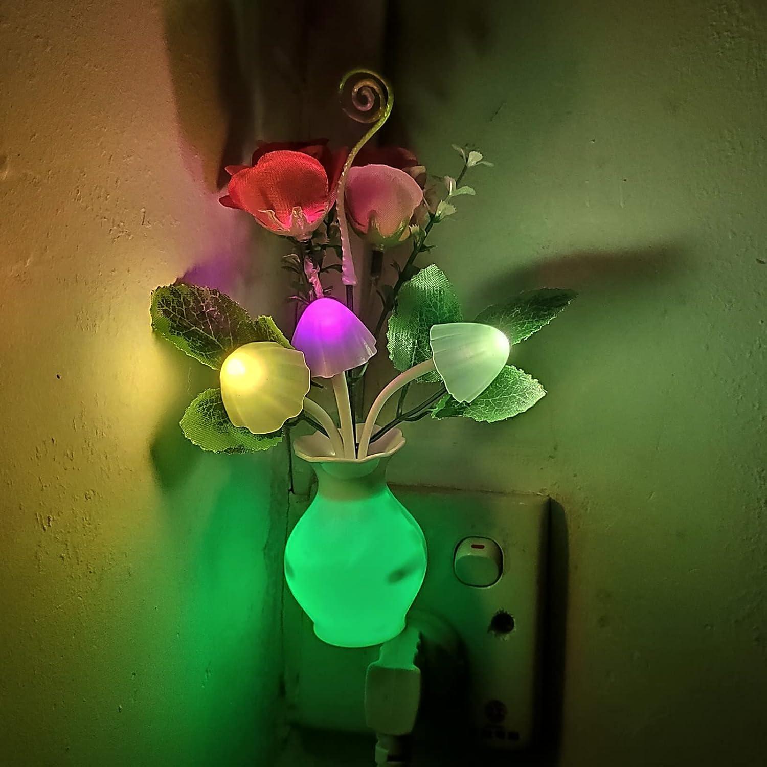 Luz Nocturna LED AUSAYE Rosa 0.5W con Sensor Automático