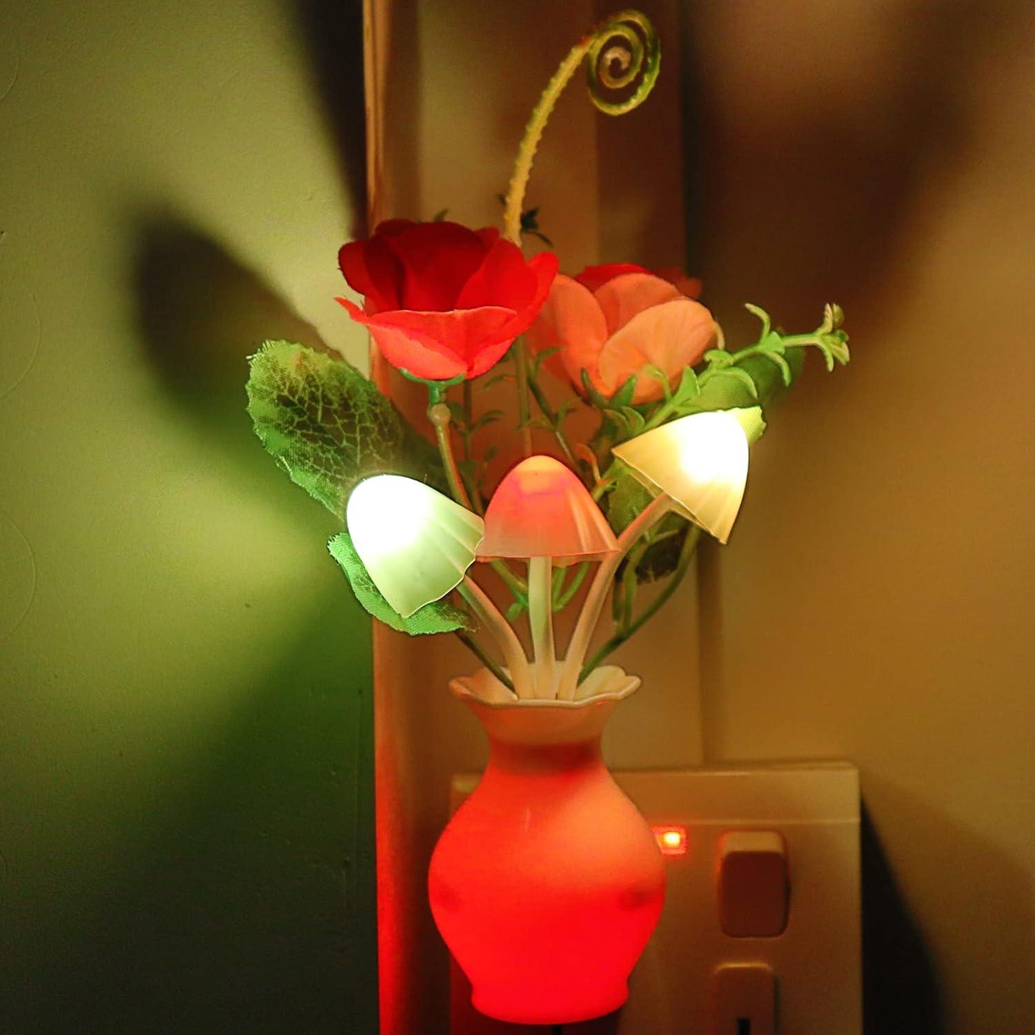 Luz Nocturna LED AUSAYE Rosa 0.5W con Sensor Automático