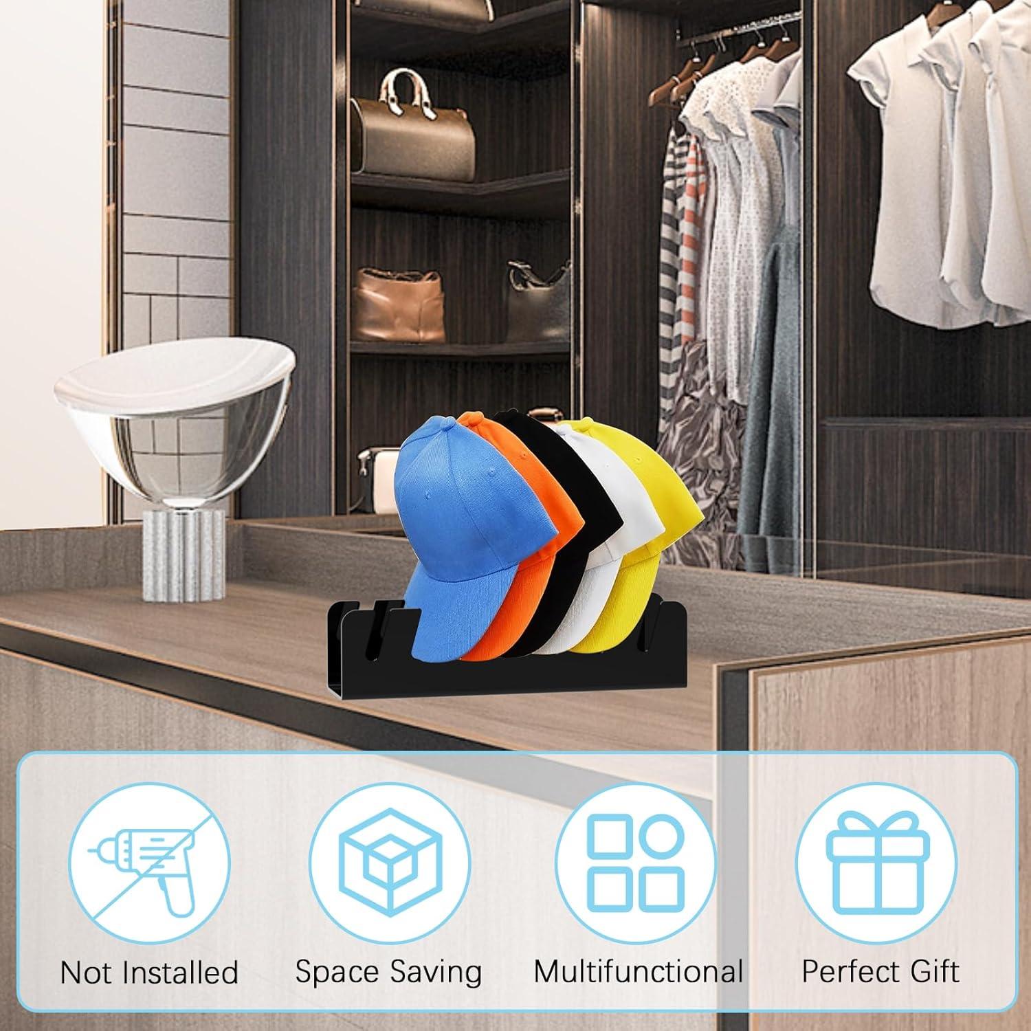 Organizador de Sombreros Kssvzz Pack de 4 Acrílico Negro