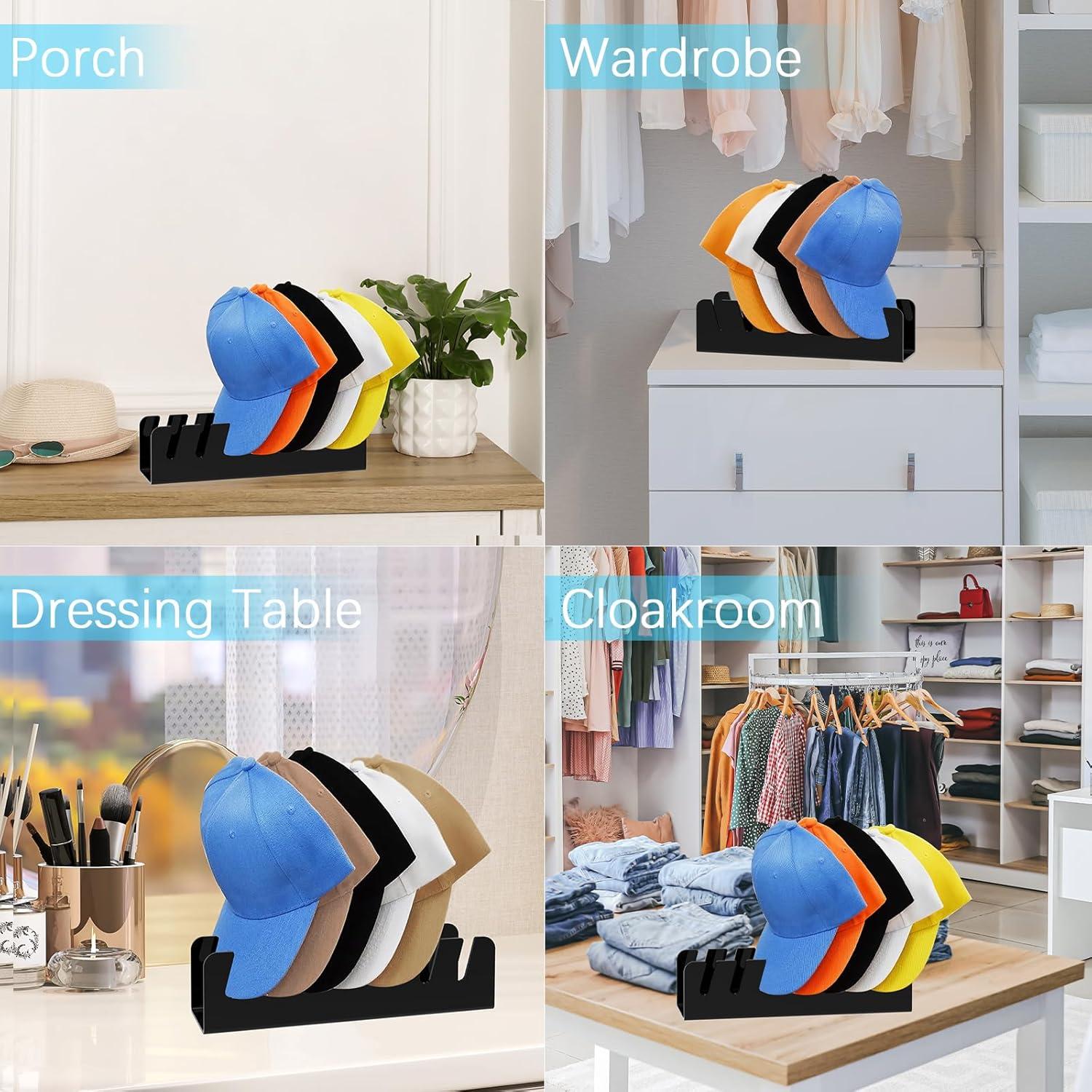 Organizador de Sombreros Kssvzz Pack de 4 Acrílico Negro